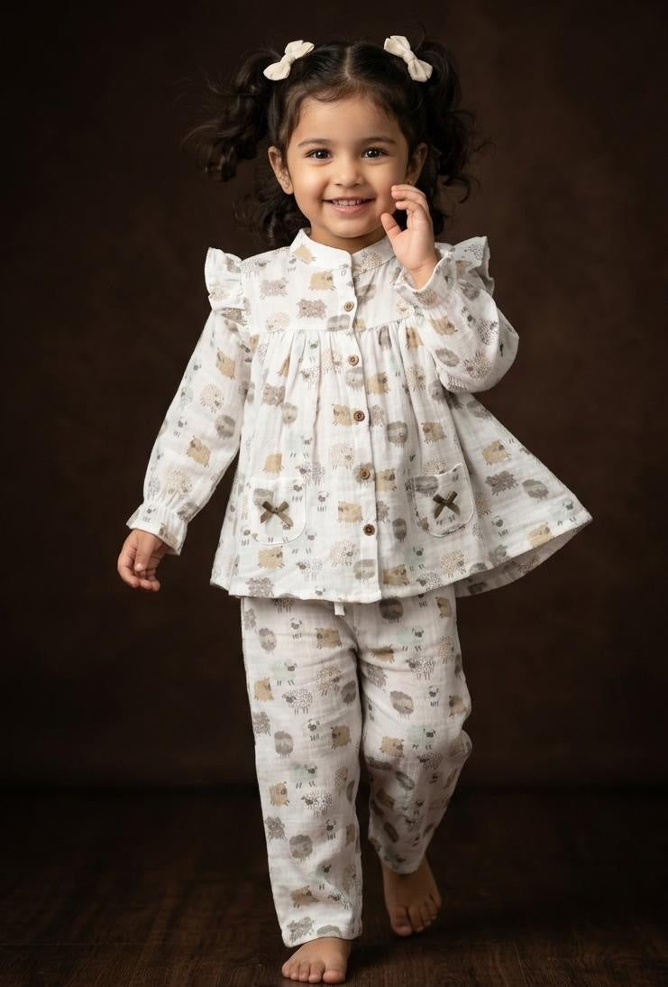 Forest Friends Sheep Muslin Co-ord Set