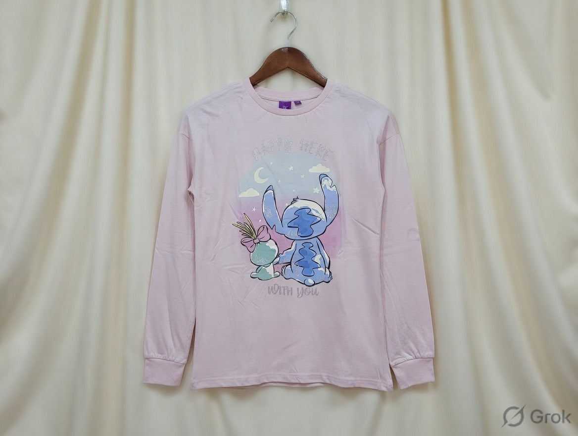 Girls Stitch “Happy Here With You” Full Sleeve T-Shirt