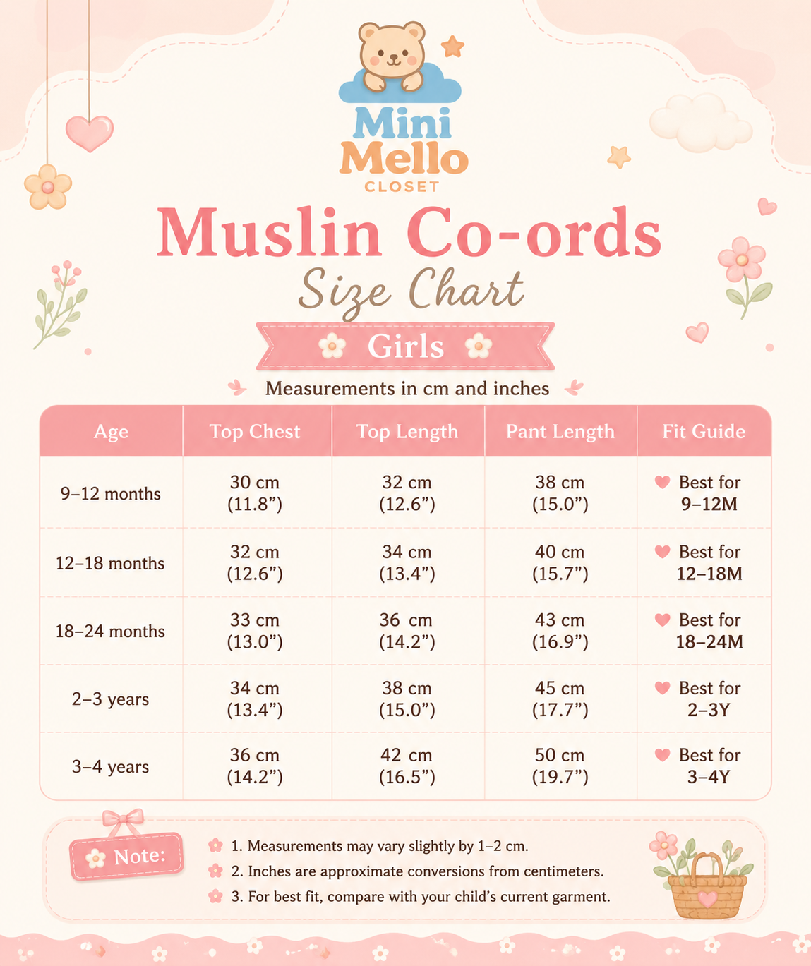 Size chart