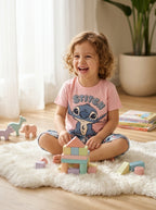 Baby Girl Stitch Graphic T-Shirt with Printed Capri Co-ord Set