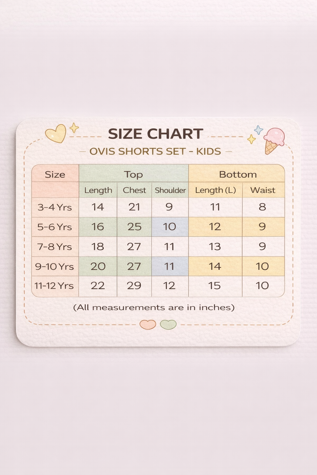 Size chart