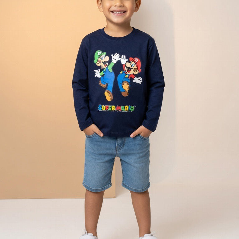 Super Mario & Luigi Graphic Full Sleeve T-Shirt