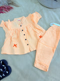 Peach Charm Muslin Co-ord Set