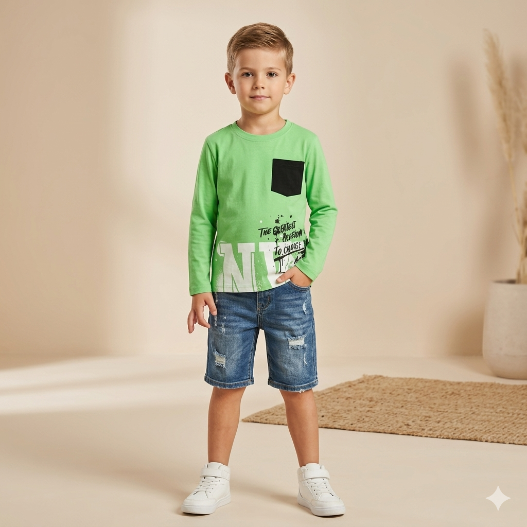 Stylish Graphic Pocket Full Sleeve T-Shirt