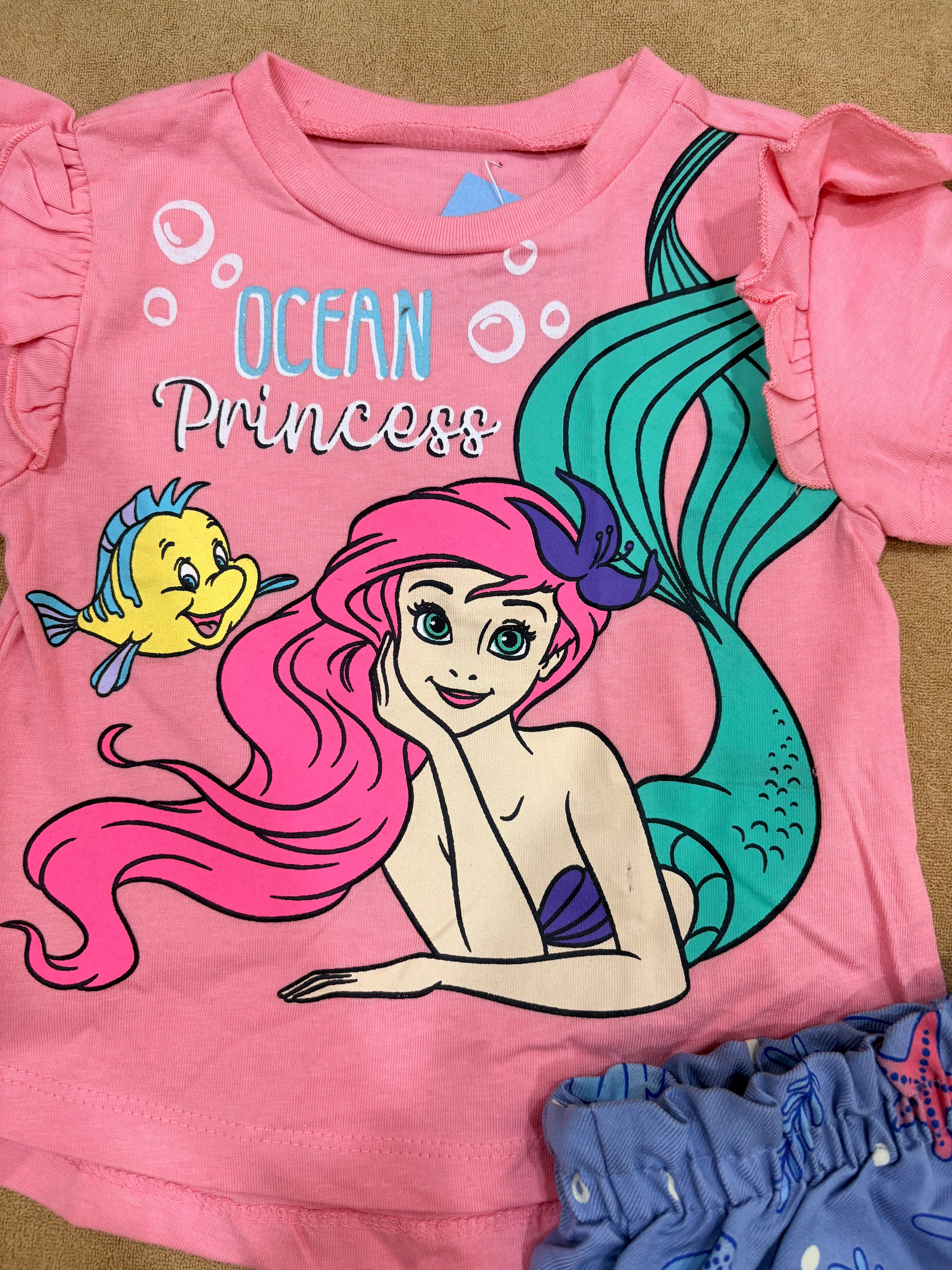 Baby Girl Ocean Princess Shorts Co-ord Set