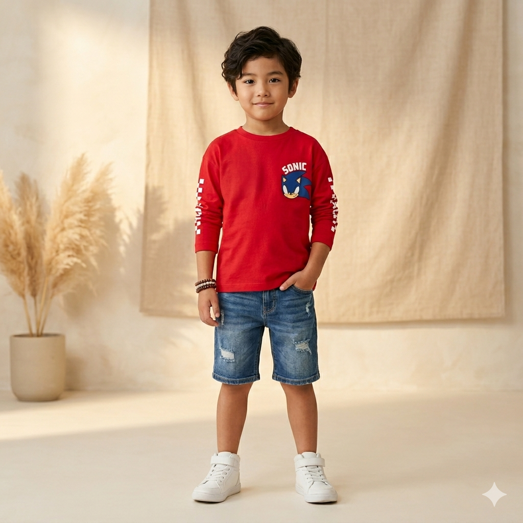 Sonic Print Full Sleeve T-Shirt