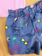 Baby Girl Barbie Ruffle Sleeve Shorts Set