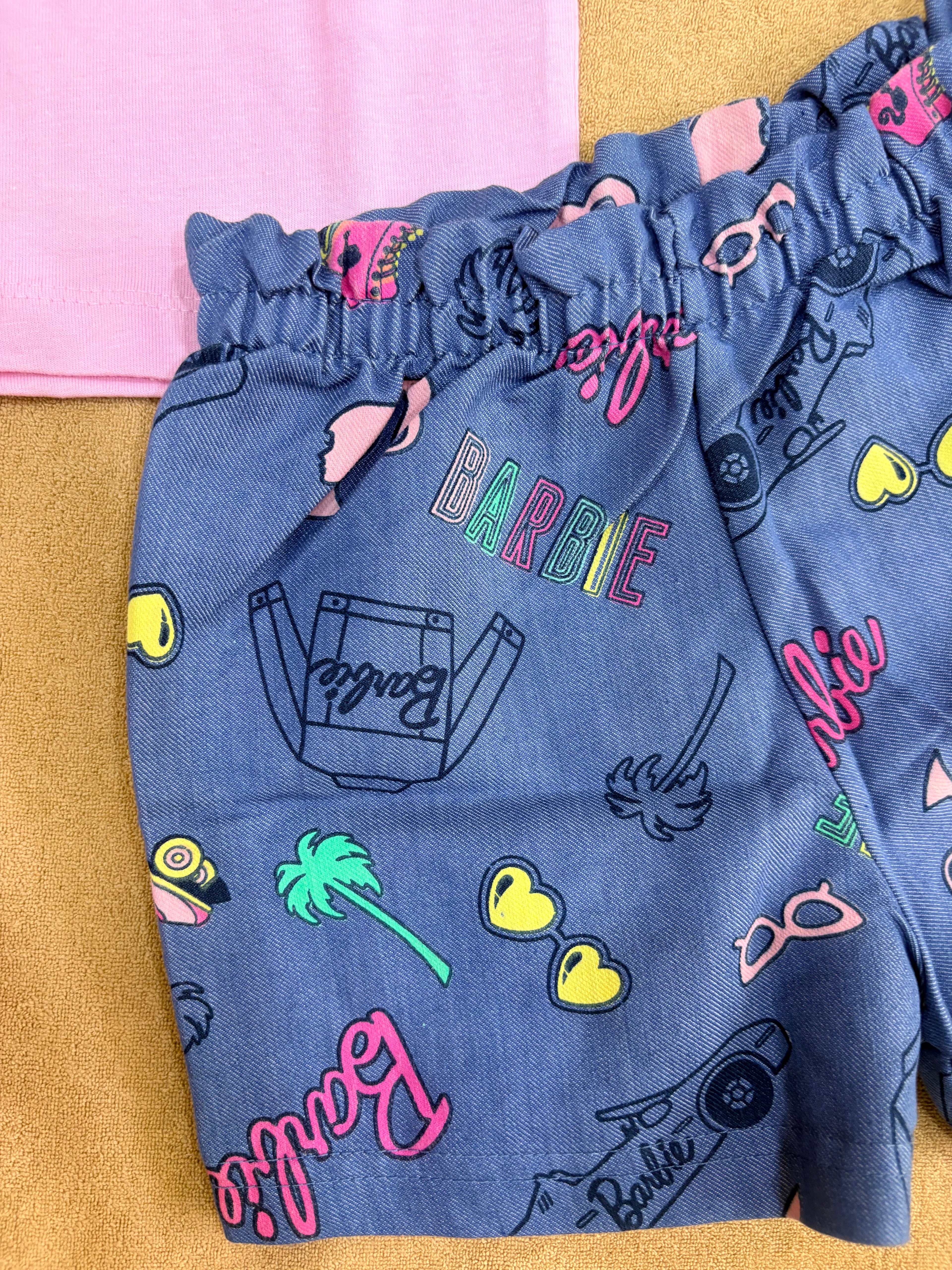 Baby Girl Barbie Ruffle Sleeve Shorts Set