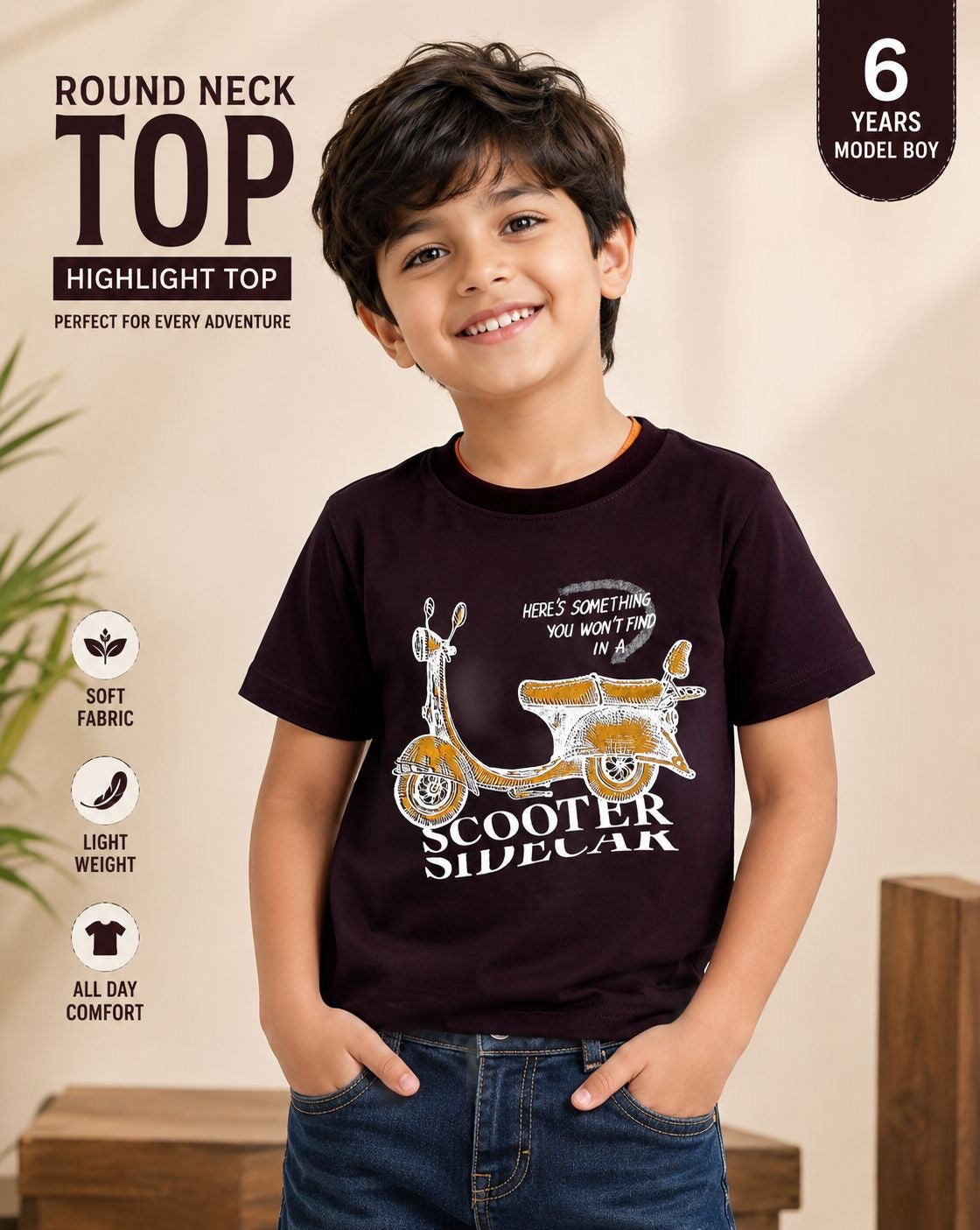 Scooter Squad Boys Cotton T-Shirt
