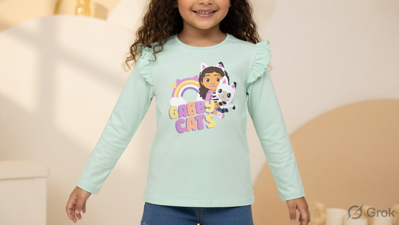 Gabby Cats Graphic Full Sleeve T-Shirt