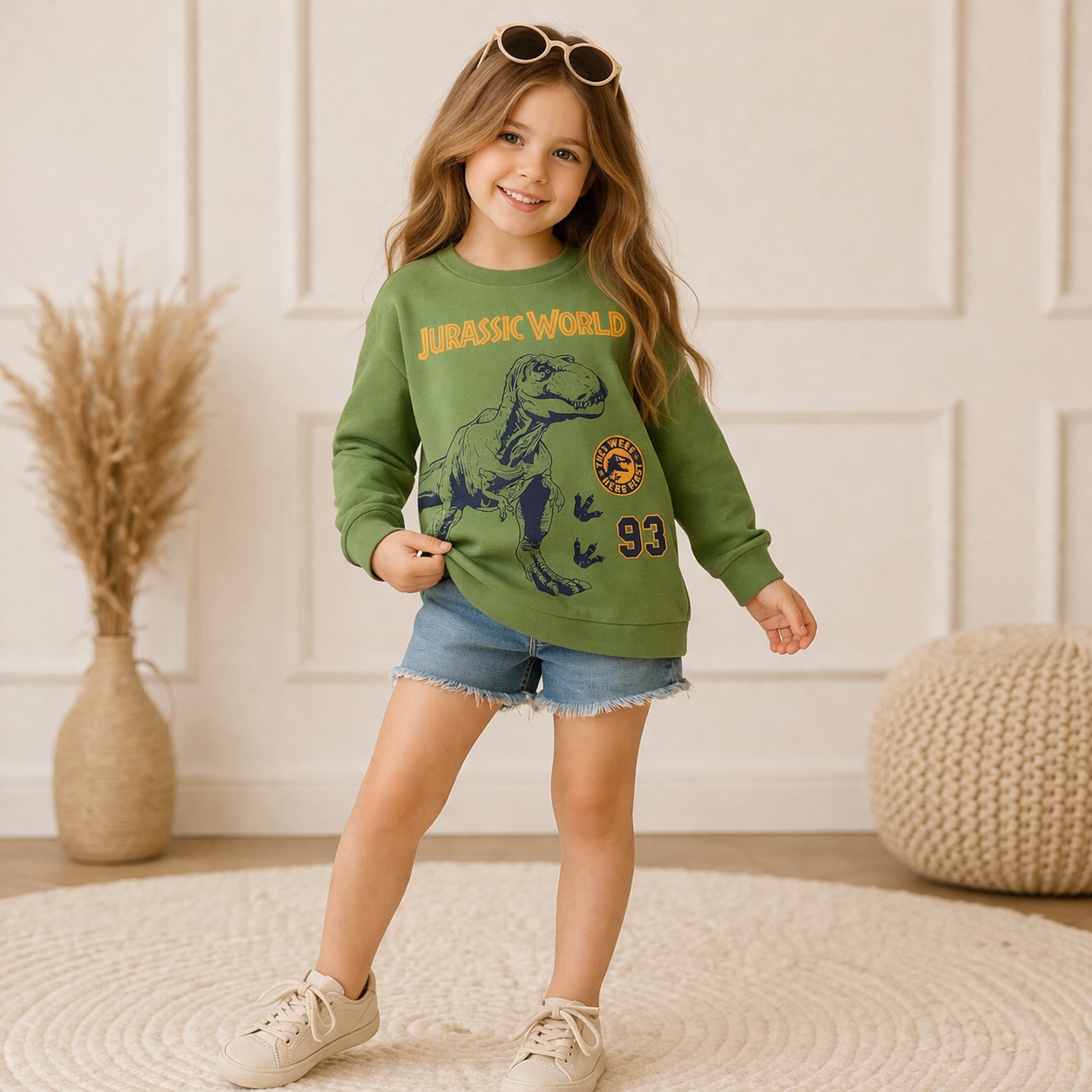 Jurassic Dinosaur Print Full Sleeve T-Shirt