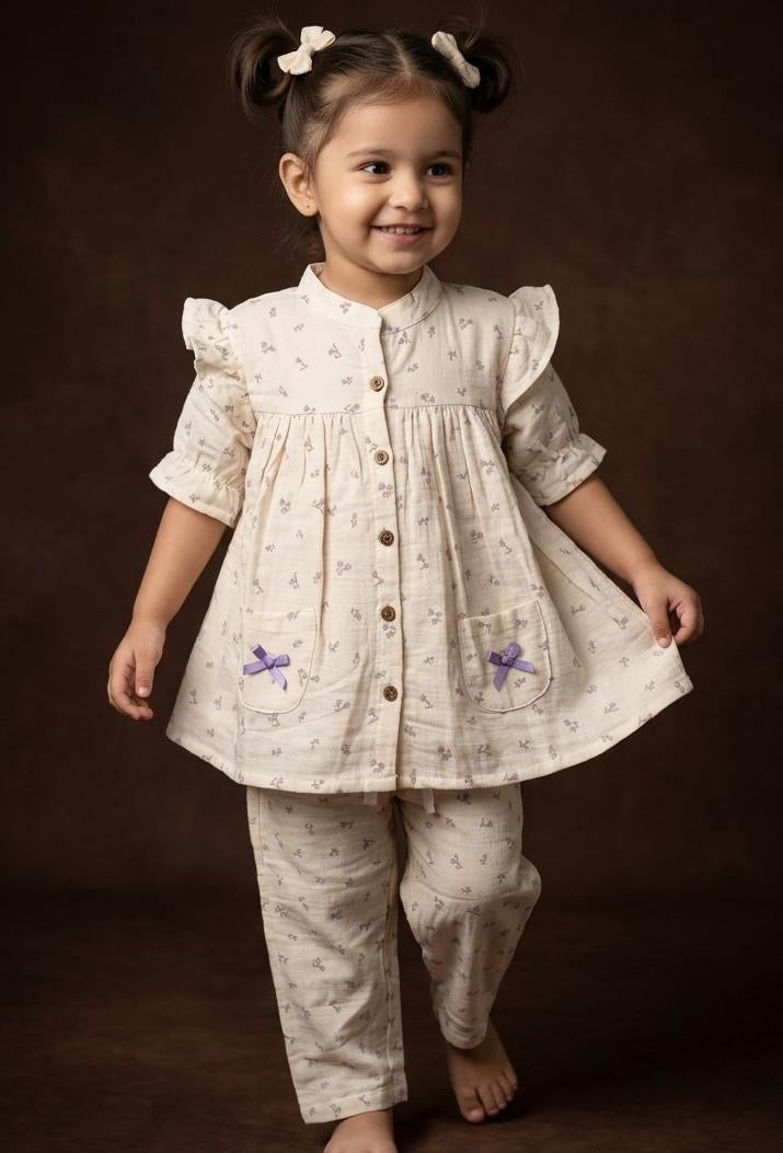 Lavender Bloom Muslin Co-ord Set