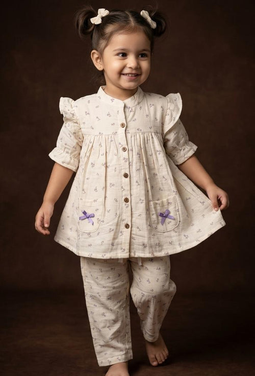 Lavender Bloom Muslin Co-ord Set