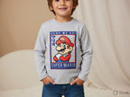 Super Mario Printed Full Sleeve T-Shirt – Grey