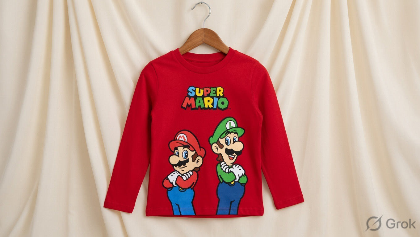 Super Mario & Luigi Graphic Full Sleeve T-Shirt