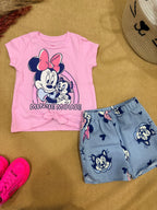 Baby Girl Minnie Mouse Knot Top & Printed Shorts Set