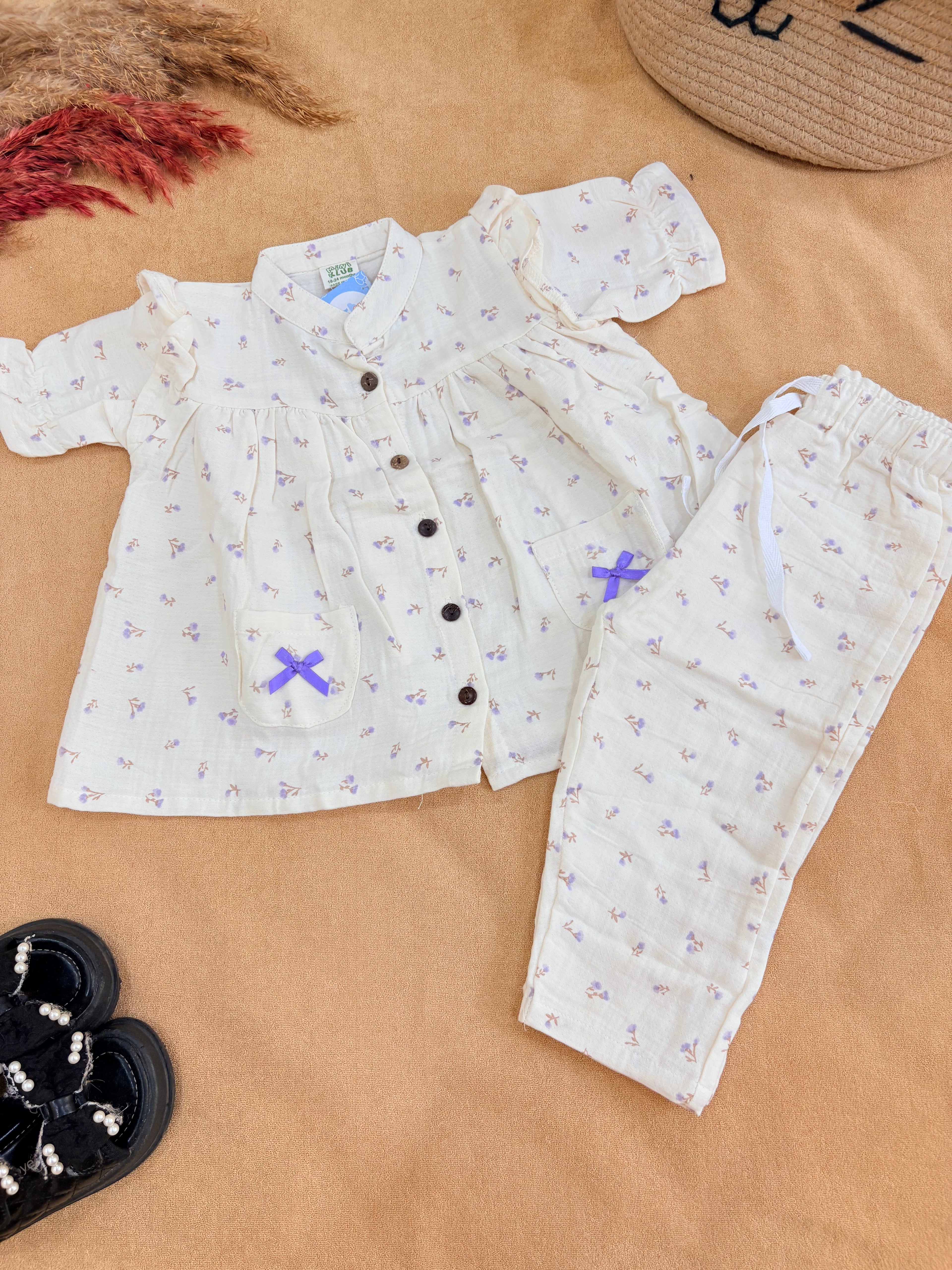 Lavender Bloom Muslin Co-ord Set