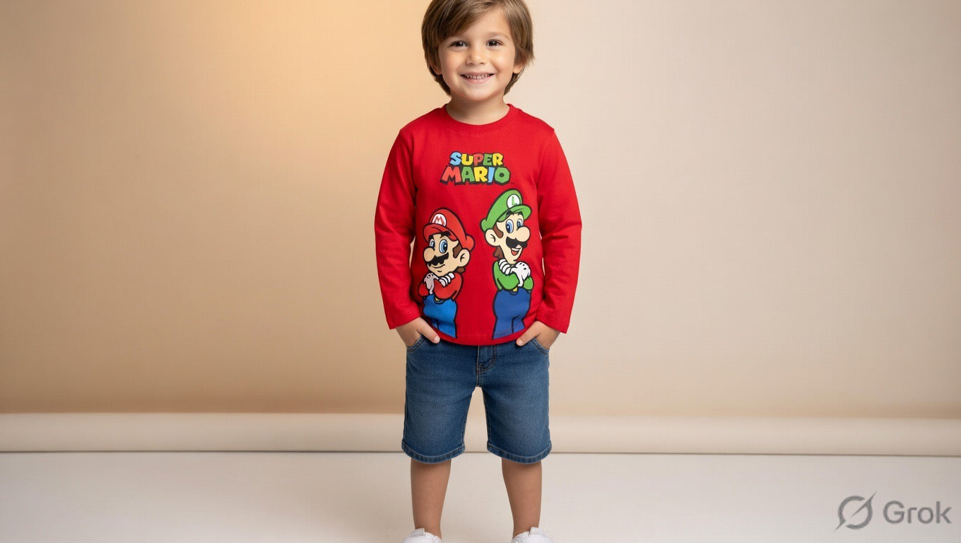 Super Mario & Luigi Graphic Full Sleeve T-Shirt