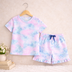 Pastel Tie-Dye Shorts Set