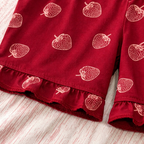 Strawberry Charm Mehroon Shorts Set