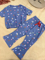 Midnight Polka Crop Top & Bootcut Set