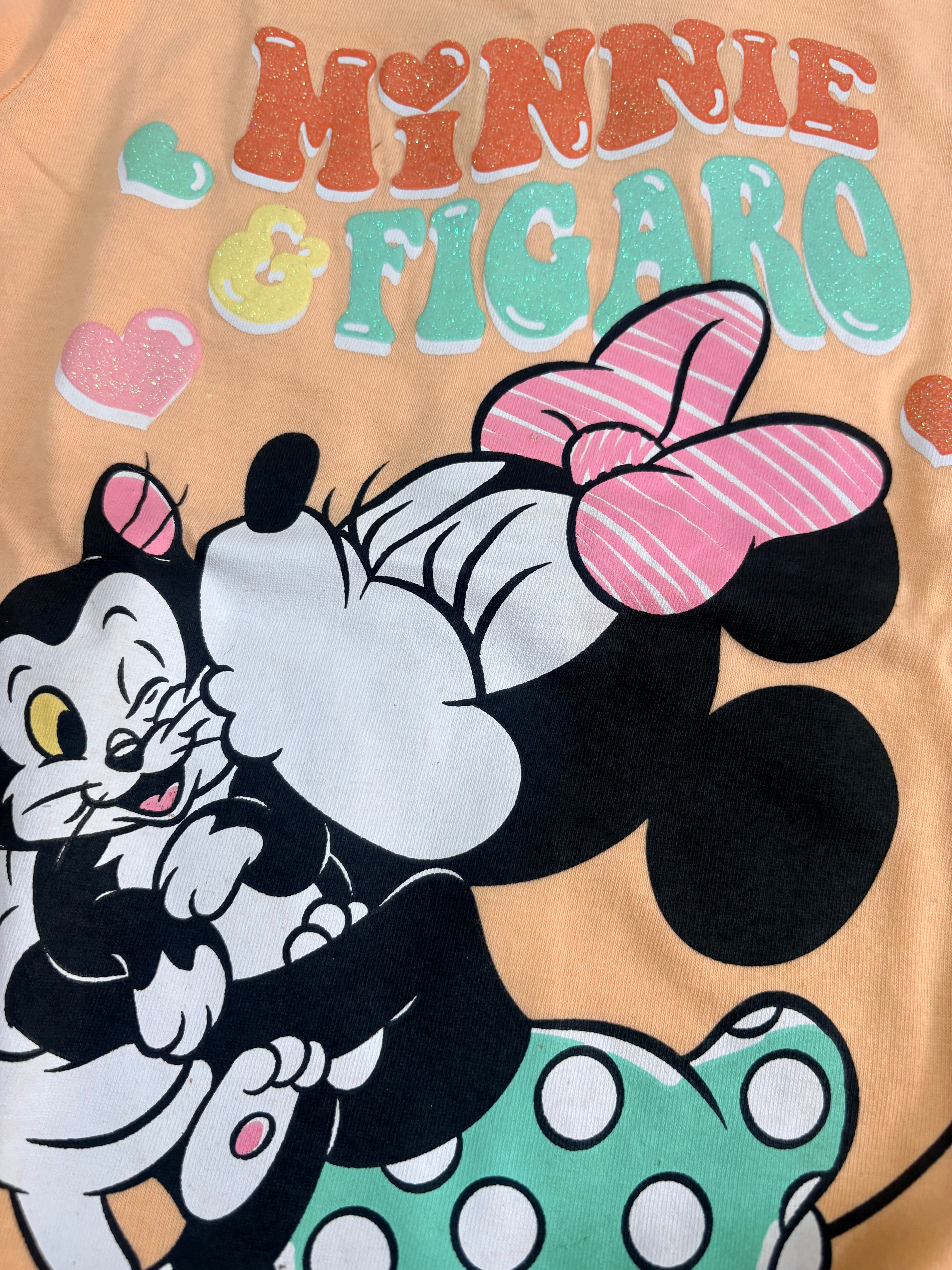 Baby Girl Minnie & Figaro Graphic T-Shirt with Printed Shorts Set