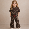 Mocha Leaf Crop Top & Bootcut Set
