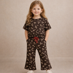 Mocha Leaf Crop Top & Bootcut Set