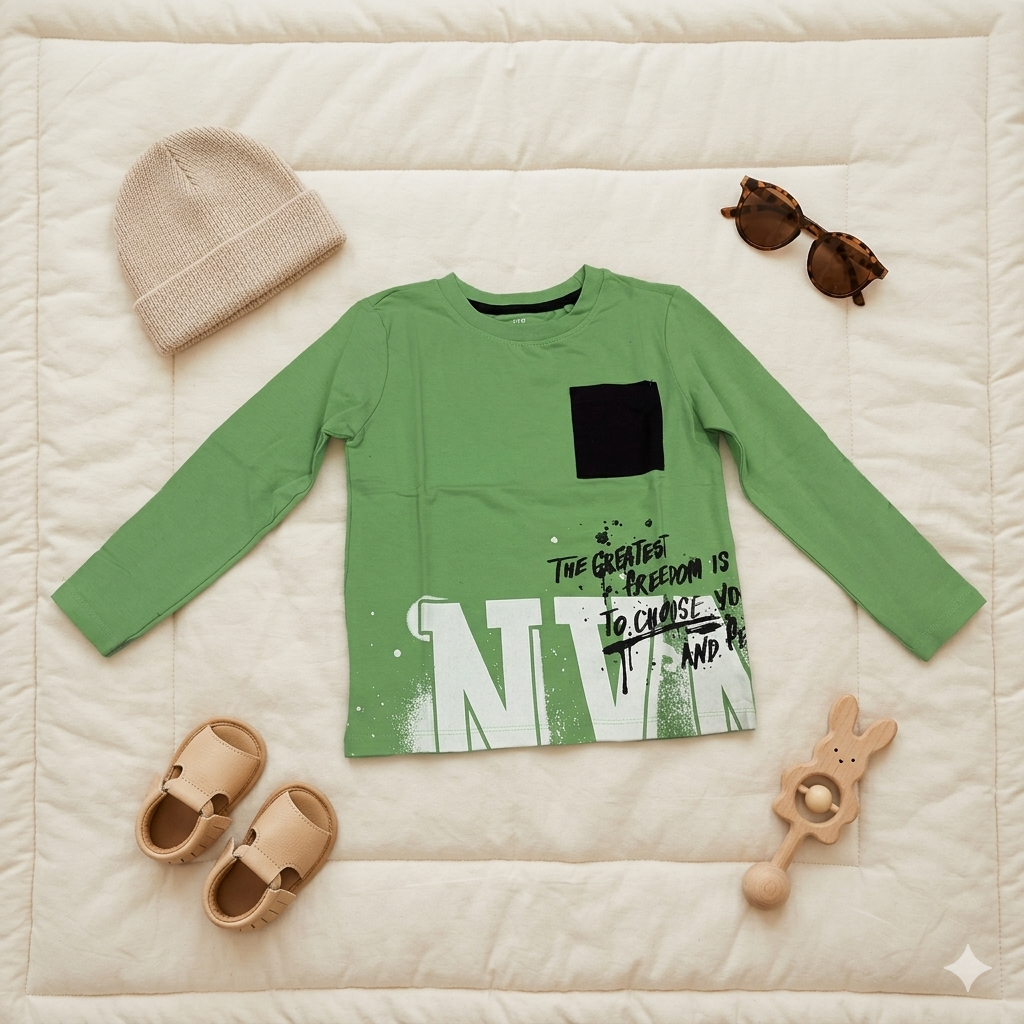 Stylish Graphic Pocket Full Sleeve T-Shirt