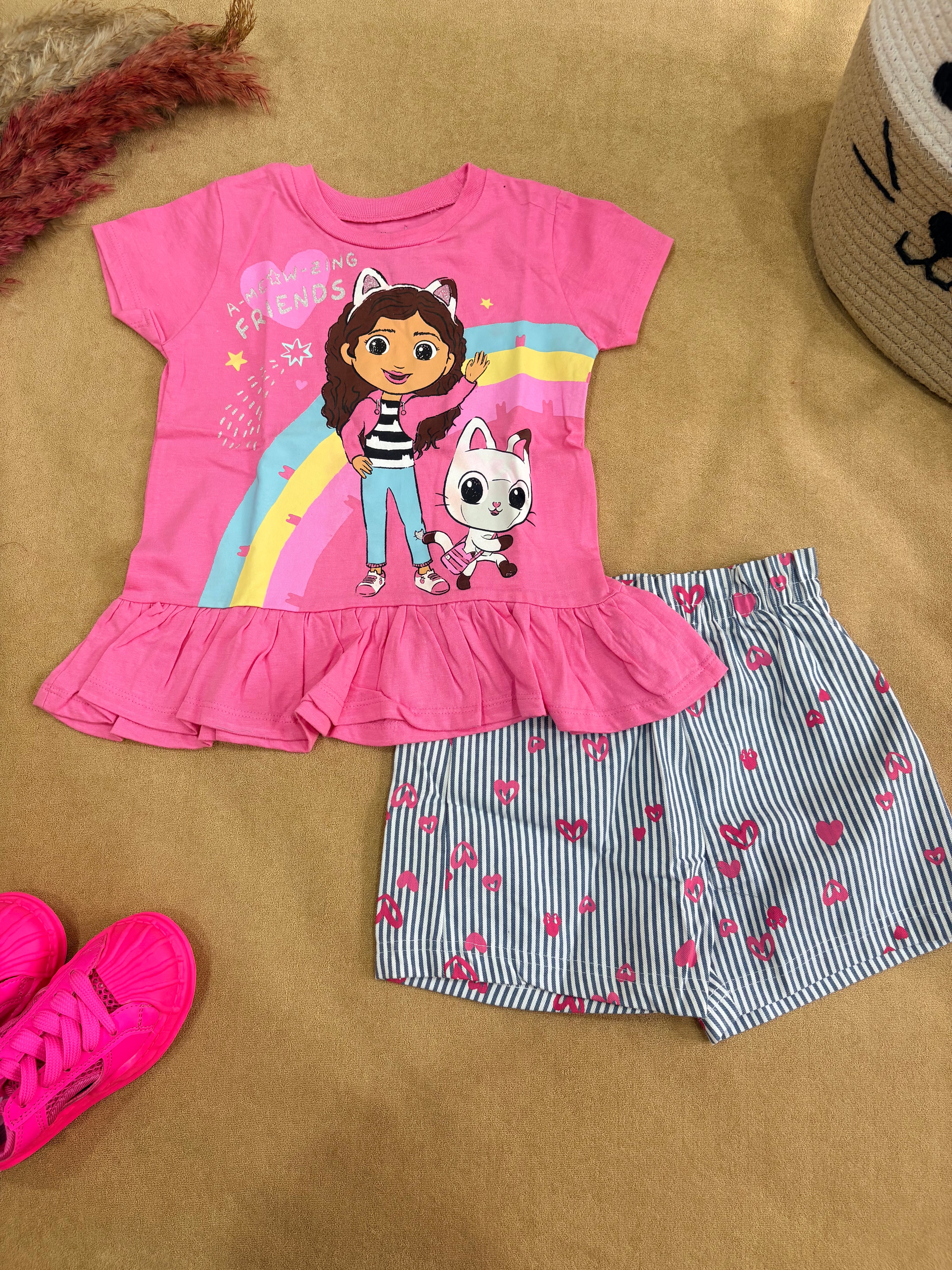 Baby Girl “Amazing Friends” Peplum Short Set