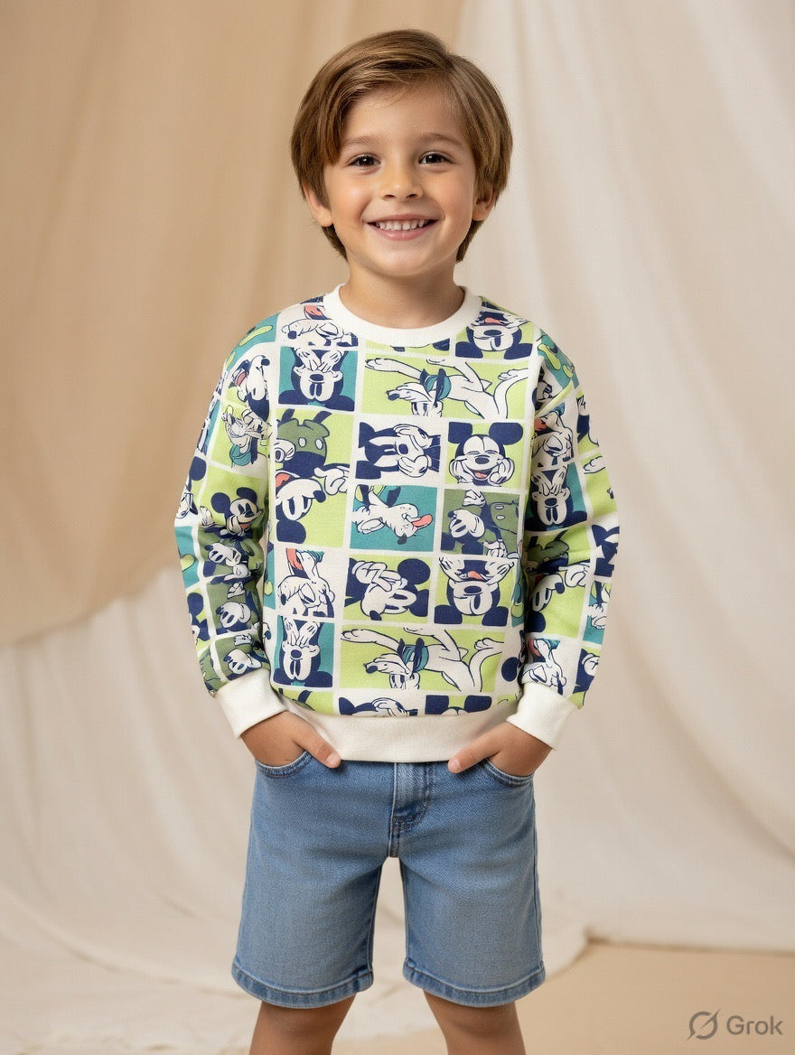 Mickey Mouse All-Over Print Full Sleeve T-Shirt