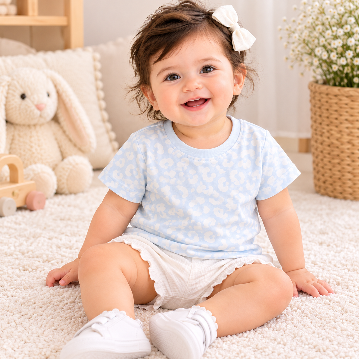Pastel Blue Cotton T-Shirt