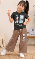 Charcoal Snoopy Wide Leg Co-ord Set