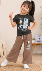 Charcoal Snoopy Wide Leg Co-ord Set