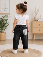 Black Rugged Denim Jeans