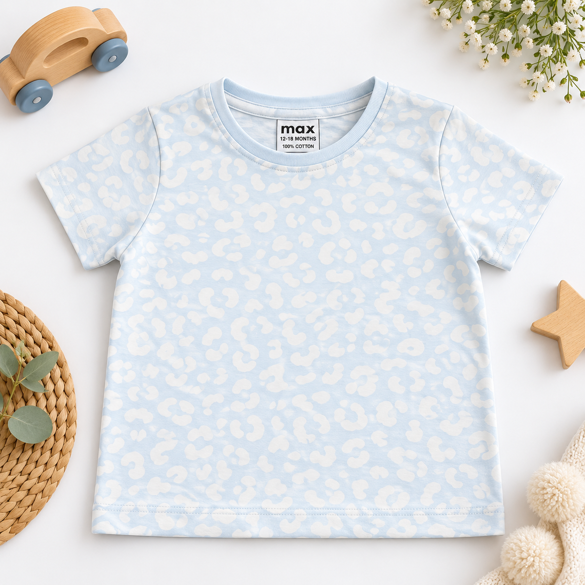 Pastel Blue Cotton T-Shirt