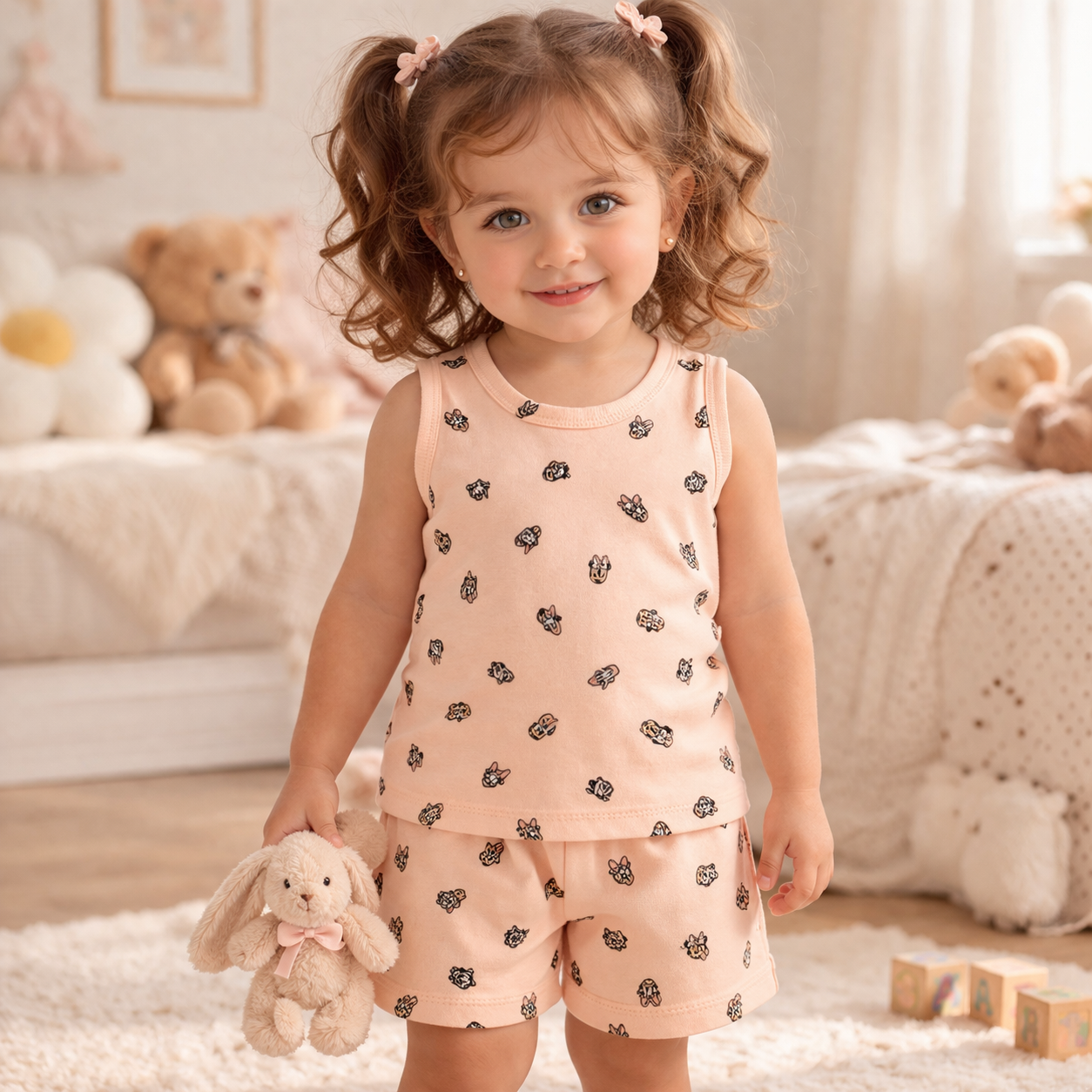 Mini Klub Premium Cotton Minnie- Daisy Shorts Set