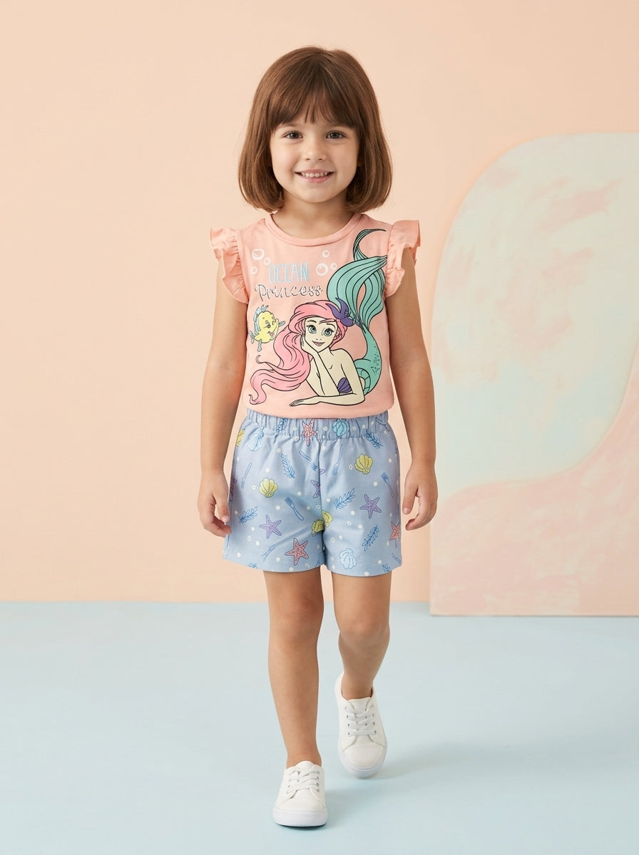 Baby Girl Ocean Princess Shorts Co-ord Set