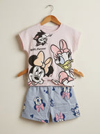 Baby Girl Minnie & Daisy Graphic T-Shirt with Printed Shorts Set