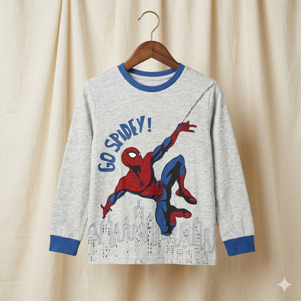 Spiderman Print Full Sleeve T-Shirt