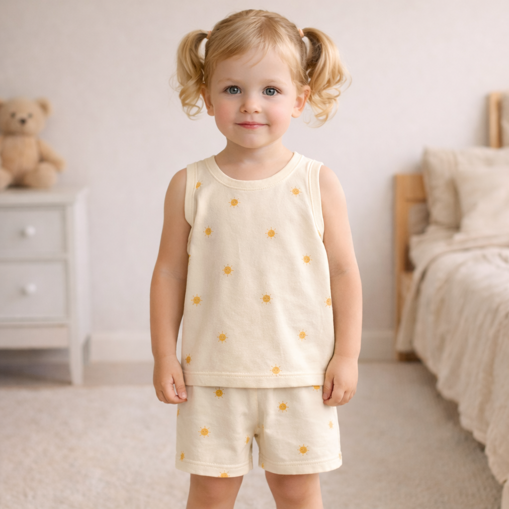 Mini Klub Sunshine Print Sleeveless Top & Shorts Set