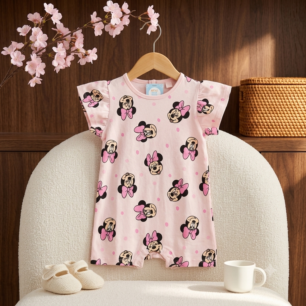 Minnie Print Baby Jumpsuit