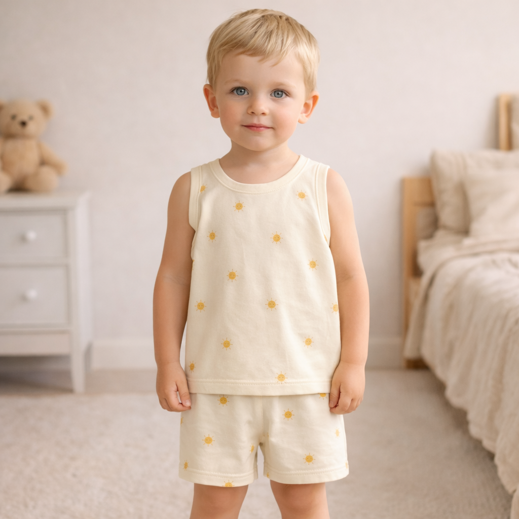 Mini Klub Sunshine Print Sleeveless Top & Shorts Set