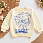 Kids Cream Sonic Graphic Printed Sweatshirt