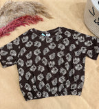 Cocoa Leaf Crop Top & Bootcut Set