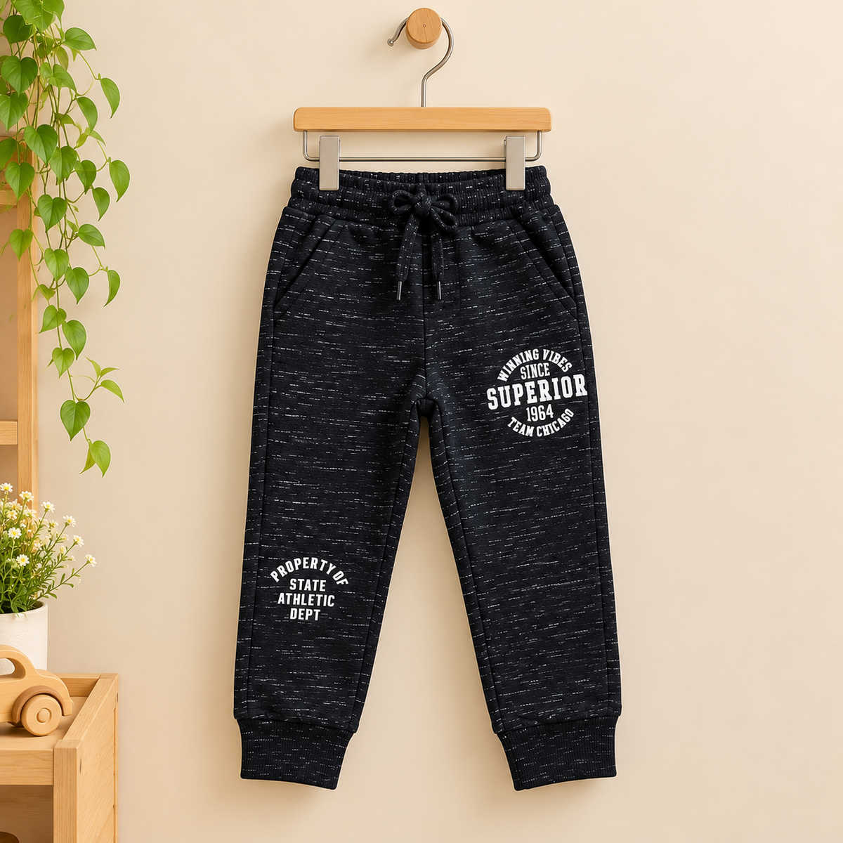Black Melange Kids Jogger Pants – Superior Print