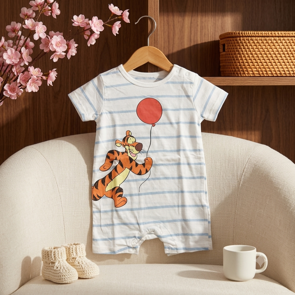 Tiger Print Baby Jumpsuit
