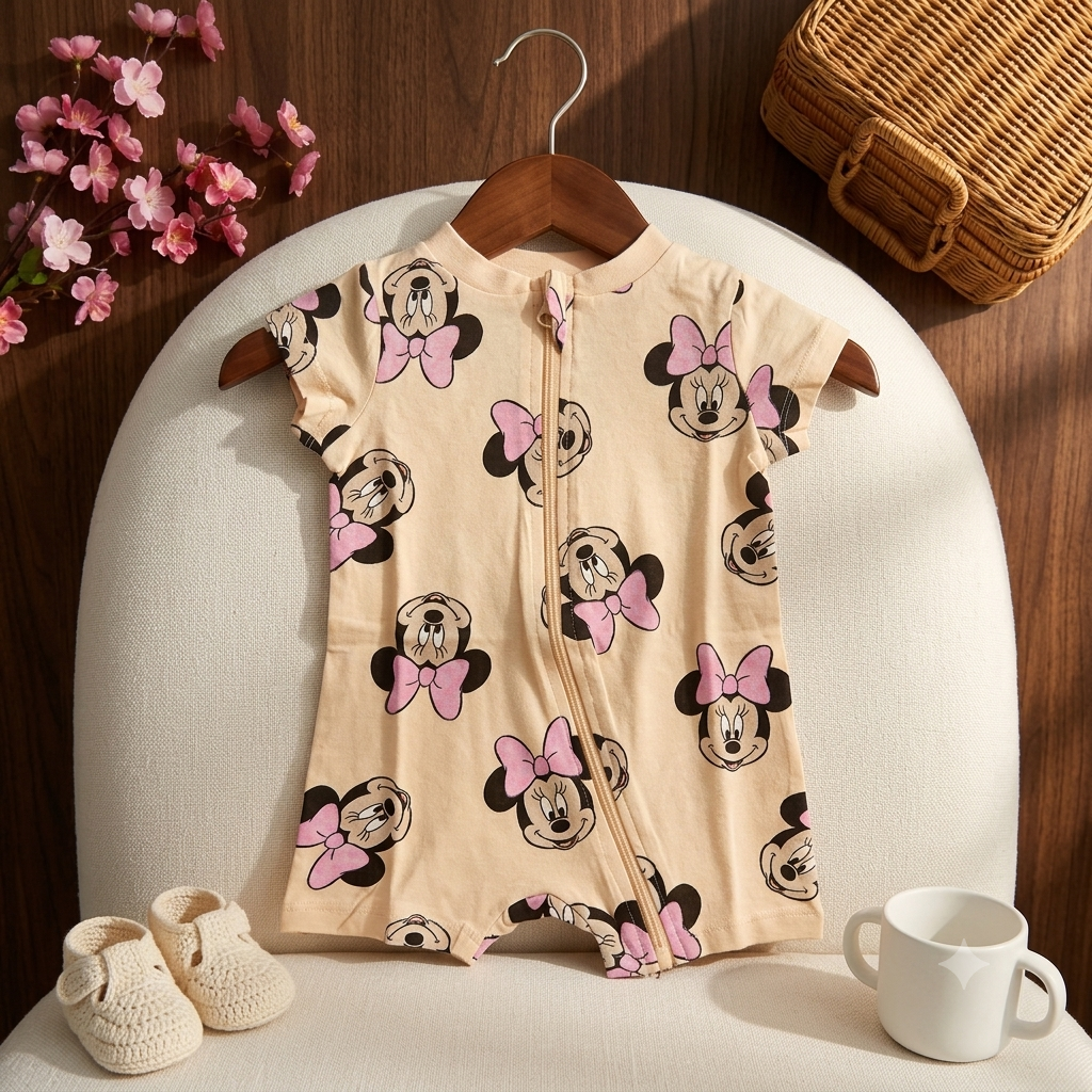 Minnie Print Baby Jumpsuit