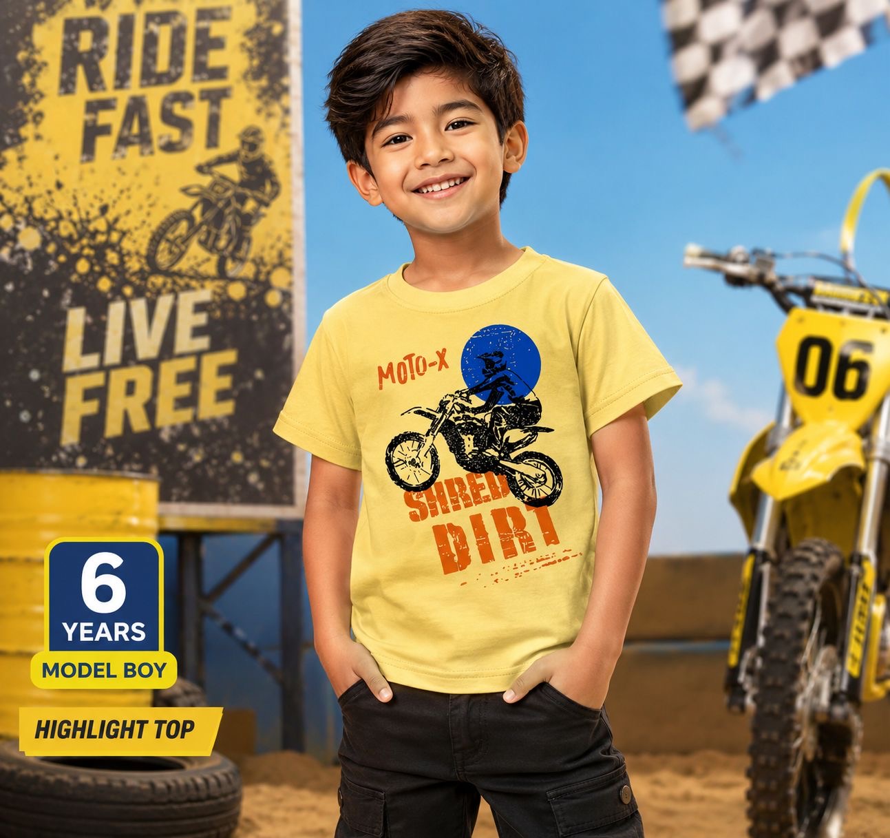 Moto-X Adventure Boys Cotton T-Shirt