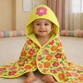 Babyhug Floral Print Hooded Baby Towel – Soft Terry Cotton Bath Wrapper